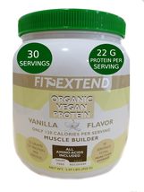 Vegan Protein Powder 30 Servings Organic Vanilla 22G Plant Protein Low 120 Calor - £21.02 GBP