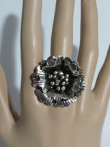 Black Rose Ring Flower Ring Rose Ring Statement Ring Cocktail Ring Women Jewelry - £14.38 GBP