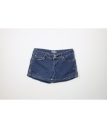 Vintage Y2K Streetwear Womens 7 Faded Stretch Roll Cuff Denim Jean Short... - $39.55