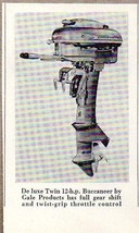 1953 Magazine Photo Gale Buccaneer Deluxe Twin 12 HP Outboard Motors - £7.28 GBP