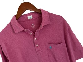 Johnnie O Heathered Original Polo Shirt Pink Cotton Spandex Size XL - $24.74