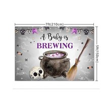 Halloween Baby Shower Backdrop Banner Decorations Witches Cauldron 7ft W... - $17.00