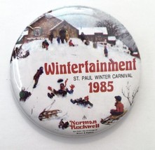 1985 Saint Paul Winter Carnival Norman Rockwell Pinback Button Pin 2-1/4&quot; MN - $12.00