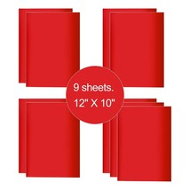 9 Sheets 12&quot;x10&quot; Red HTV Paper Iron On Heat Transfer Vinyl for T-Shirts ... - $10.99