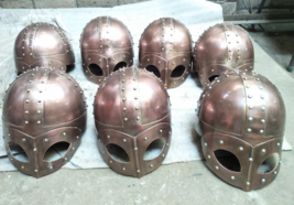 Steel Viking Norse Spectacle Medieval Armour Costume 7Helmet w/Liner Copper Ant. - £230.96 GBP