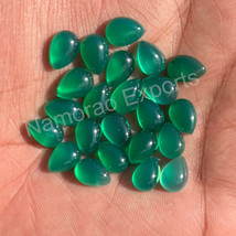 13x18 mm Pear Natural Green Onyx Cabochon Loose Gemstone Jewelry Making - £6.95 GBP+