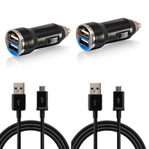 2x OEM Micro USB Cable &amp; 2x Dual Car Charger for Samsung Galaxy S4 S3 No... - £15.68 GBP