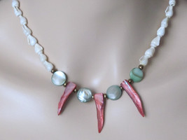 Surfer Girl Jewelry Sea Shell Necklace Beach Necklace Mother of Pearl Necklace C - £17.64 GBP