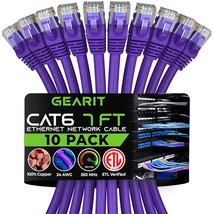 Cat 6 Ethernet Cable 7 ft 10 Pack Cat6 Patch Cable Cat 6 Patch Cable Cat... - £52.76 GBP