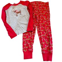 Kids American Girl Reindeer Pajama Set Size 5 Red &amp; Gray Cotton - $19.20