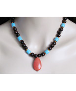 Orange Necklace Turquoise Necklace Afrocentric Necklace Women Jewelry Gi... - £17.62 GBP