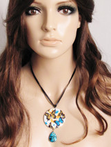 Butterfly Necklace Retro Necklace Turquoise Necklace Women Jewelry Gift Yellow N - £19.11 GBP