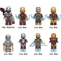 8pcs/set Iron Man MK1 mk41 MK50 War Machine Marvel Super Heroes Minifigures Toy - £13.53 GBP