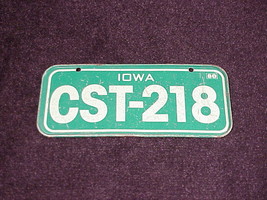 1980 Iowa Mini License Plate Post Cereal Giveaway, no. CST-218 - $6.95
