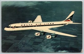 Postcard Delta Air Lines Douglas DC-8 Fanjet Plane Travel Flying Souvenir - £9.23 GBP