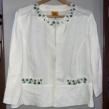 Ruby Rd. Linen blend jacket with embellished details size 18. - $18.62
