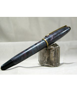 Vintage Fountain Pen Style Brush Pen - Marbled Barrel & Cap - MHS Hallmarked - $32.35