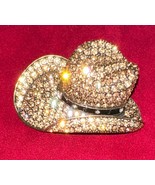 Western Cowboy Hat Brooch Off Park Collection Swarovski Crystals - $124.81