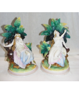 Vintage Pair of Porcelain Lady Figurines for Lamp Base Art Nouveau Style... - €337,76 EUR