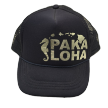 Paka Loha Navy Blue Snapback Trucker Mesh Hawaiian Hat Cap Otto-Youth - $330.90 MXN