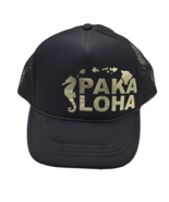 Paka Loha Navy Blue Snapback Trucker Mesh Hawaiian Hat Cap Otto-Youth - $330.90 MXN