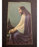 1942 PRAYER CARD  ICONIC PICTURE OF JESUS CHRIST WITH HALO - €2,54 EUR