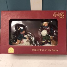 Mervyn’s Village Square 2006 Winter Fun In The Snow 1537 Christmas decor... - £25.29 GBP