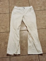 Chico&#39;s Platinum White Denim Jeans Women 1.5 (10) Straight Leg Jeans - $19.79