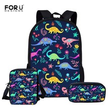 Custom Design Cartoon Dinosaur School Bags for Girls Kids School Backpack 3pcs/s - £56.42 GBP