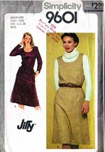 Vintage 1980 Misses&#39; DRESS or JUMPER Simplicity Pattern 9601-s Size 18 &amp; 20 - $12.00