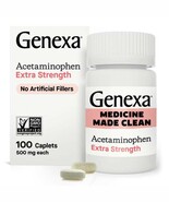 09/27 4x Genexa Clean Acetaminophen 500mg Extra Strength, Dye Free Pain ... - $25.73