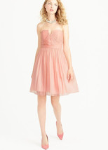 J.Crew Nadia Silk Chiffon Pink Mini Dress Sz 6 NEW w/ Tags Formal Weddin... - £28.39 GBP