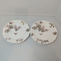 Pair Haviland Limoges France Autumn Leaf Bread Plates 7 1/4&quot; Scalloped Edge - £13.24 GBP