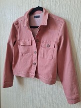 Papaya Blush Pink Denim Jacket For Women Size 12uk Express Shipping - £20.83 GBP