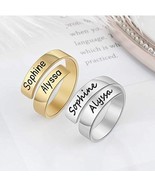 Electroplated Gold Silver And Pink Double Name Ring - $30.25