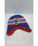 Nintendo Mario Red Blue Gray Youth Beanie Winter Hat Ear Flap  - $93.80 MXN