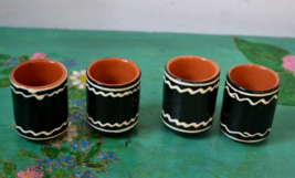 Vintage Handmade Ceramic Sake Glasses , Set Of 4 - £31.50 GBP