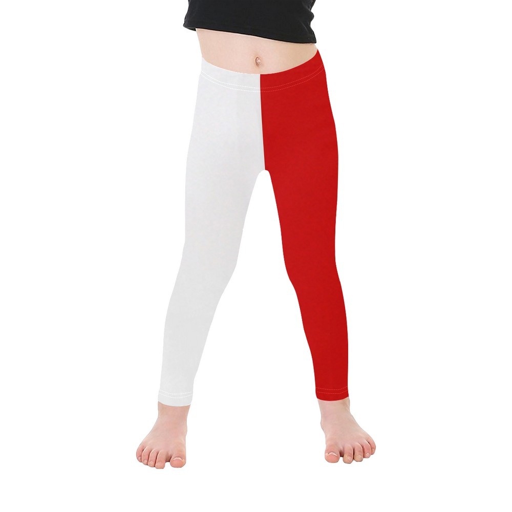 Little Girls' Two Color Red White All Over Print Legging