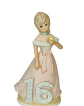 Lefton Birthday Figurine Christopher Collection vtg sculpture girl pink sweet 16 - £31.61 GBP