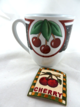 Mary Engelbreit Porcelain Mug With Cherries plus Iron on Patch - £8.12 GBP