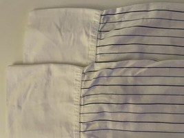 Restoration Hardware RH Blue & White Striped 2 Pillowcases Made in Italy 19x30 - $47.29