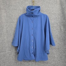 Vintage Windham Harbour Womans Poncho Cape Button Down One Size Blue Sof... - £28.41 GBP