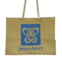 James Avery Large Burlap Rope Handled Tote/ Beach Bag 12 x 16 x 10 NOS - $40.00