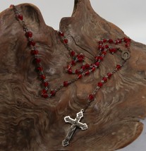 Vintage INRI Crucifix Catholic Jesus Christian Cross Pendant Rosary Neck... - $11.69