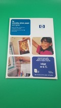 HP Everyday Photo Paper 25 sheets Semi-Gloss Inkjet 44 lb Hewlett Packar... - $11.87