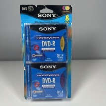 Sony Handycam DVD-R Recordable Disc 8 Pack New 2007 Old Stock 30min Colo... - $54.44