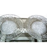Set 2 Princess House Fantasia 8&quot; Salad Plate Crystal Clear Frosted Cente... - $12.86