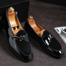 2022 Fashion Men Pointed Casual Leather Shoes Buckle Leather Shoes Comfortable D - £46.25 GBP
