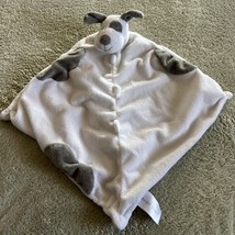 Angel Dear White Gray Puppy Dog Fleece Lovey Security Blanket Toy - $12.25