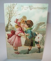 Valentines Day Postcard Angel Boy With Wings 6217 6221 Embossed German - $20.43